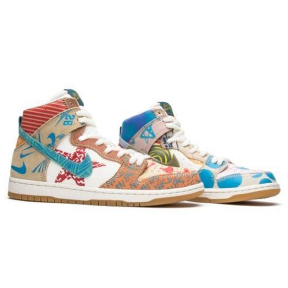 Thomas Cambell x Nike SB Dunk High 'What The' - Size 10.5 - Picture 9 of 9